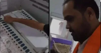 voting by a minor  ಅಪ್ರಾಪ್ತ ಮಗನಿಂದ ವೋಟ್ ಮಾಡಿಸಿದ ಬಿಜೆಪಿ ನಾಯಕ   